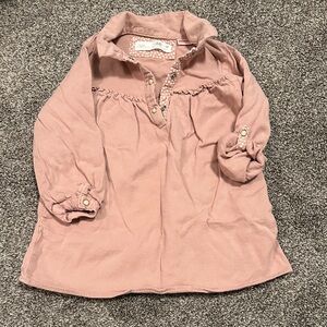 Zara Dusty Pink Button-Up Blouse